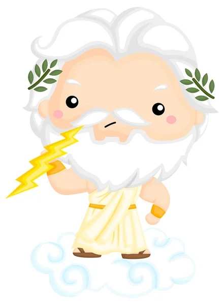 Vettore Zeus Che Tiene Suo Bullone Illuminazione — Vettoriale Stock