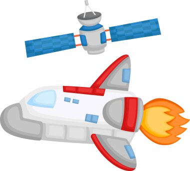 bir uzay gemisi ve bir uydunun vektörü