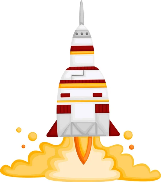 Uzaya Fırlatılan Bir Roketin Vektörü — Stok Vektör