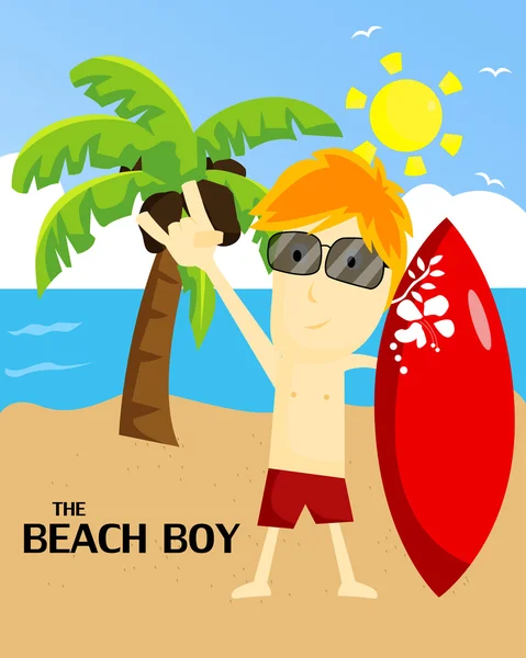 Beach boy — Stock vektor