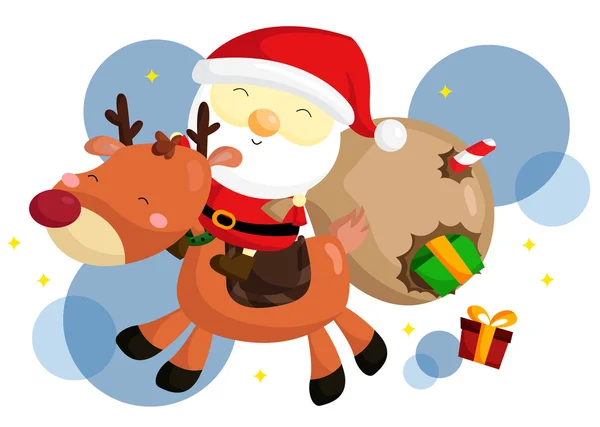 Santa et Rudolf — Image vectorielle