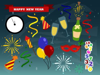 Yeni yıl vektör set