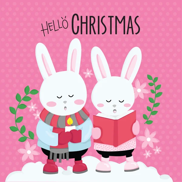 Conejo de Navidad Carol — Archivo Imágenes Vectoriales