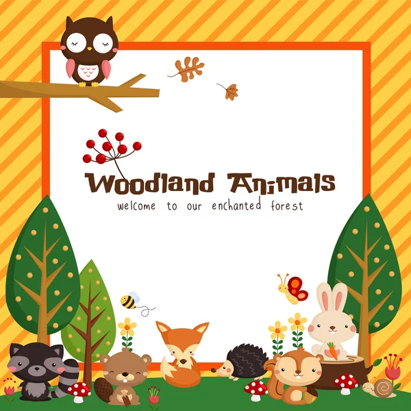 Tarjeta Woodland — Vector de stock