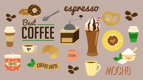 Set vectoriel pause café — Image vectorielle