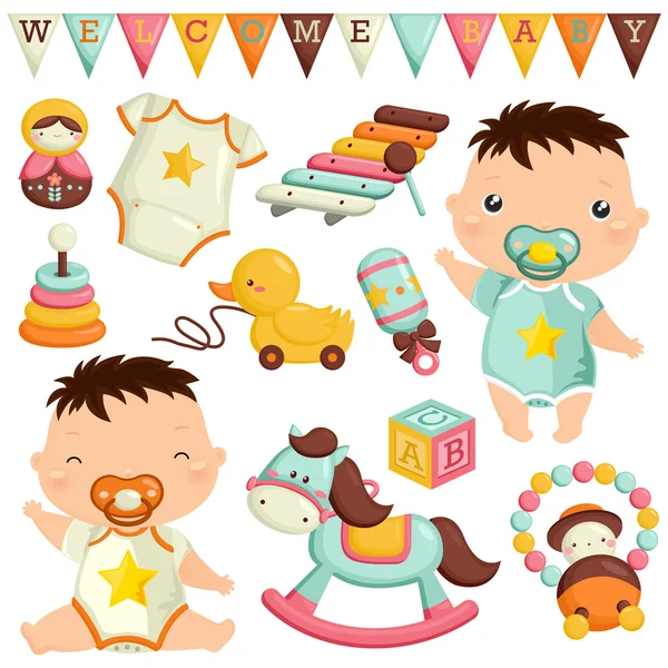 Baby Toys Vector Set — Stock Vector