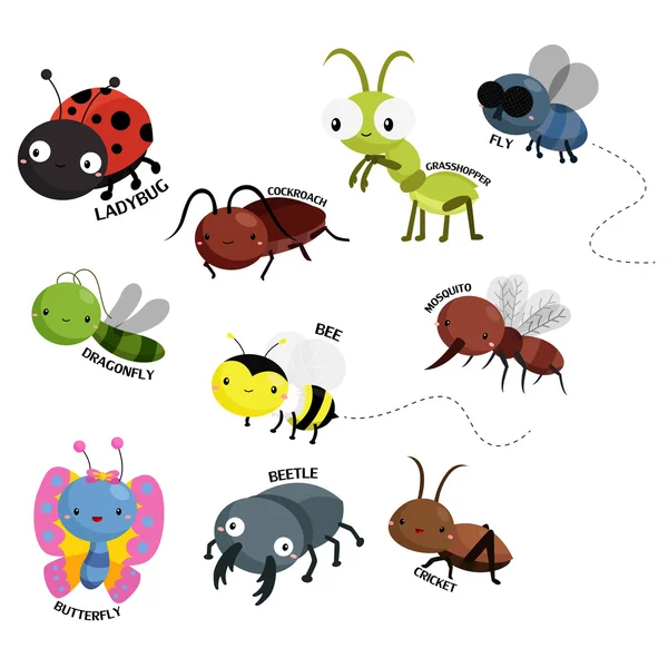 Juego de vectores de bugs — Vector de stock