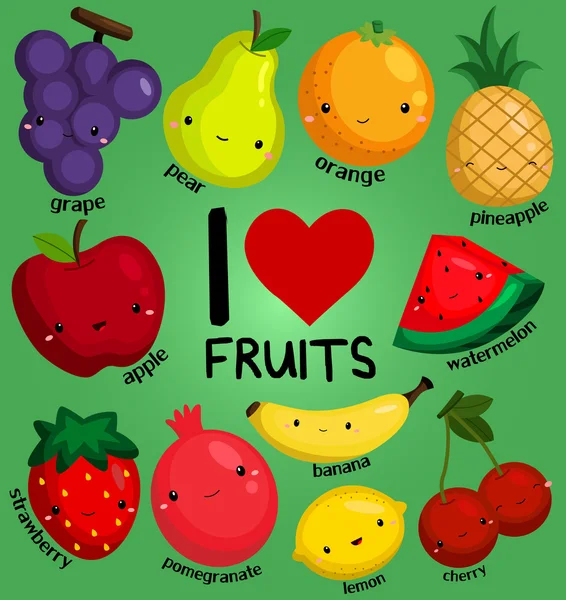 Vector Many Fruits One Collection Stock Vector Image by