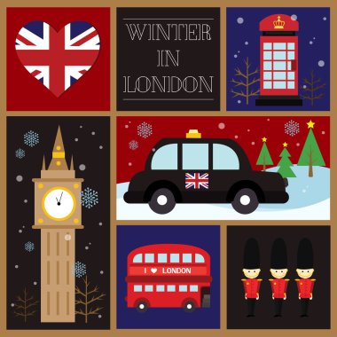 Londra kış kare kartı
