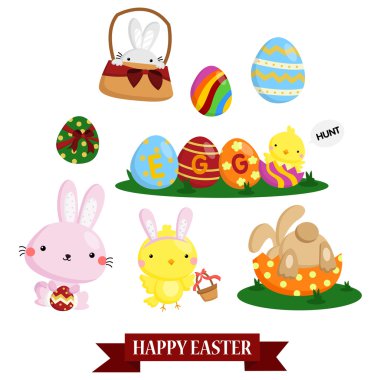 Mutlu Paskalya vektör ayarla