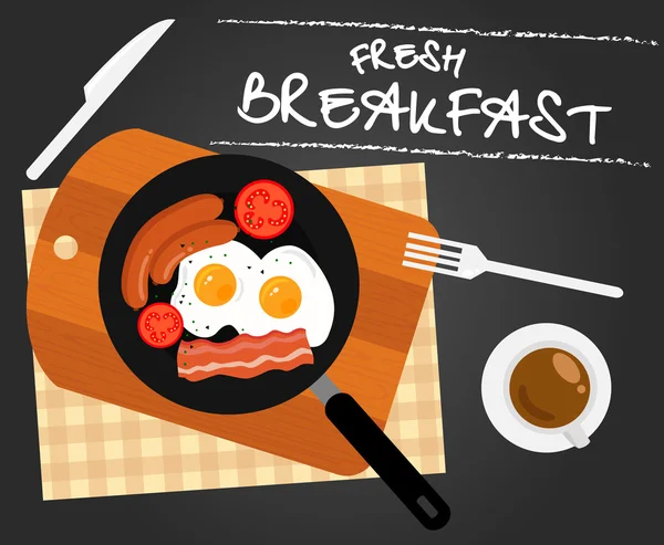 Desayuno fresco — Vector de stock