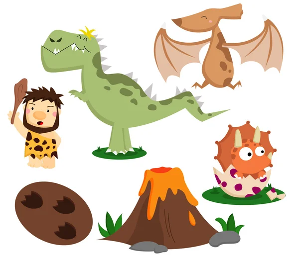 Prehistoric Vector Set — Stock Vector