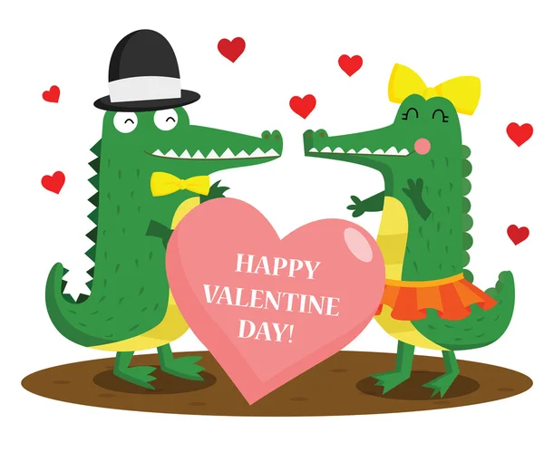 Krokodil a szerelem — Stock Vector