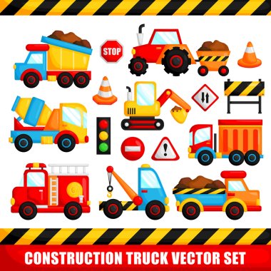 Construction Truck Vector Set
