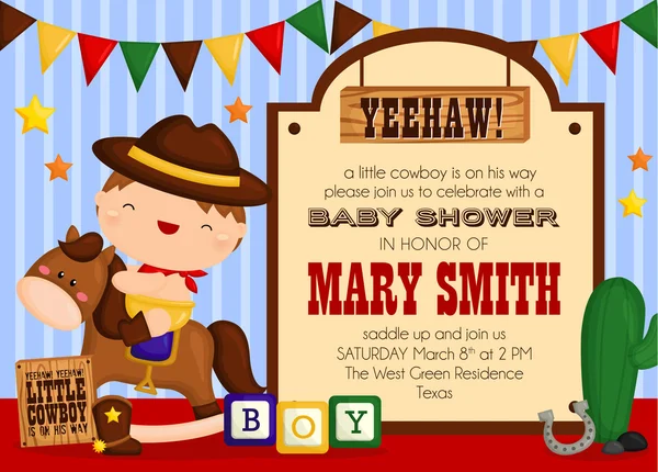 Invitation de cow-boy — Image vectorielle