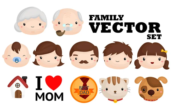 Familia conjunto de vectores — Vector de stock