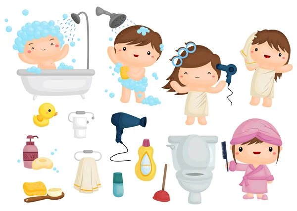 Bath Time — Stock Vector