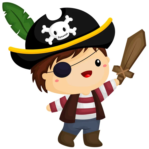 Chico pirata Vector de stock
