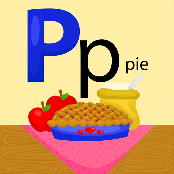 P untuk Pie - Stok Vektor