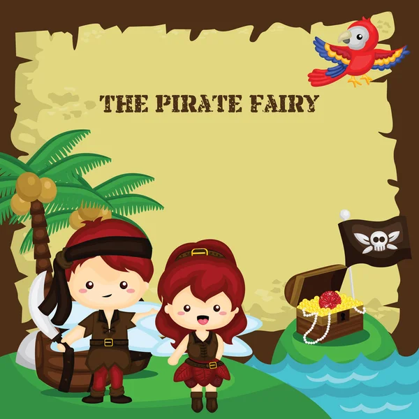 Pirate Fairy Card — Stock Vector