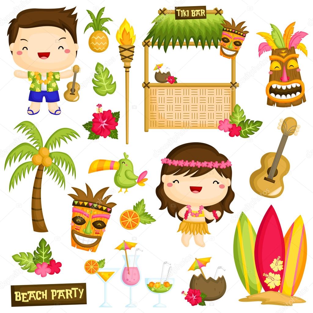 Hawaii Kids Vector Set