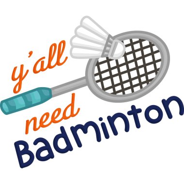 badminton tipografisinin bir vektörü