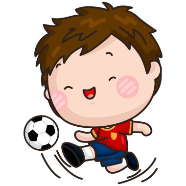 Bir futbolcunun sevimli bir vektörü 