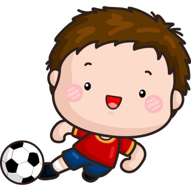 Bir futbolcunun sevimli bir vektörü 