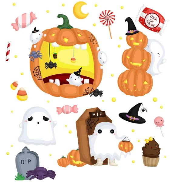 Ensemble vectoriel Halloween — Image vectorielle