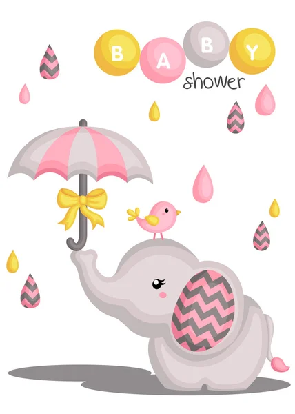 Elefante bebé ducha Ilustración de stock