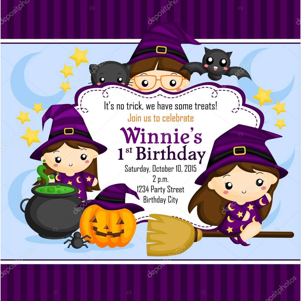 Convite de bruxa de Halloween Vetor de ©comodo777 85923244, image size:1024x1024