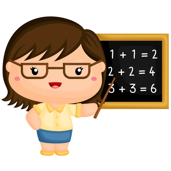 귀여운 교사 수학 교육 — 스톡 벡터