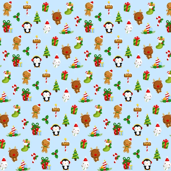 Cute Christmas Items Background — Stock Vector