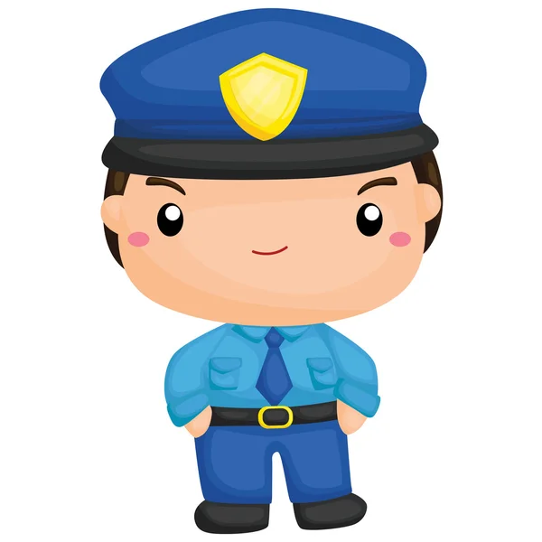 Cute Boy in Police Costu — Stock Vector