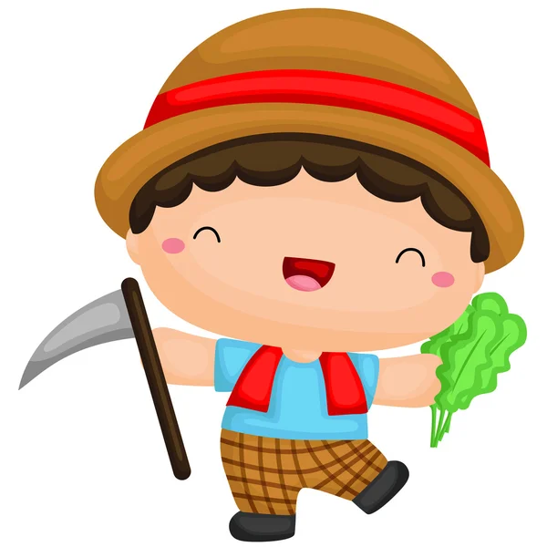 可爱的农民男孩 — 图库矢量图片
