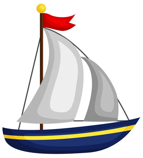 Leuke eenvoudige zeilboot — Stockvector