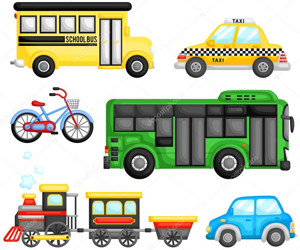 Land Transportation Vector Set