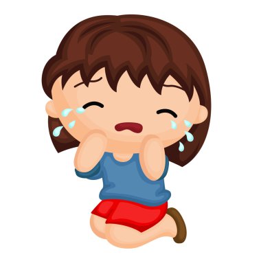 ağlayan küçük bir kız