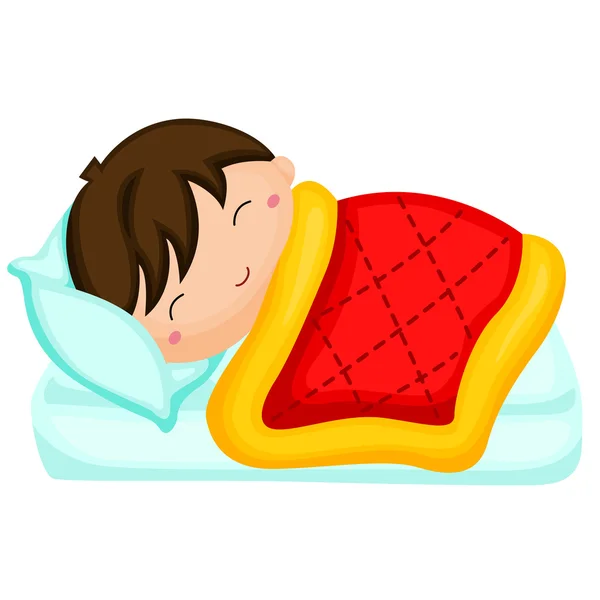 Niño durmiendo cómodamente — Vector de stock