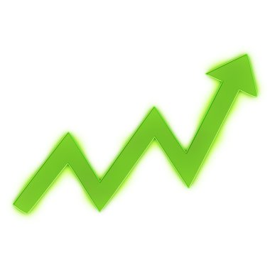 Yukarıyı gösteren Yeşil ok parlak