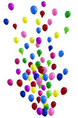 çok renkli balonlar yıldönümü, 3d kutluyor