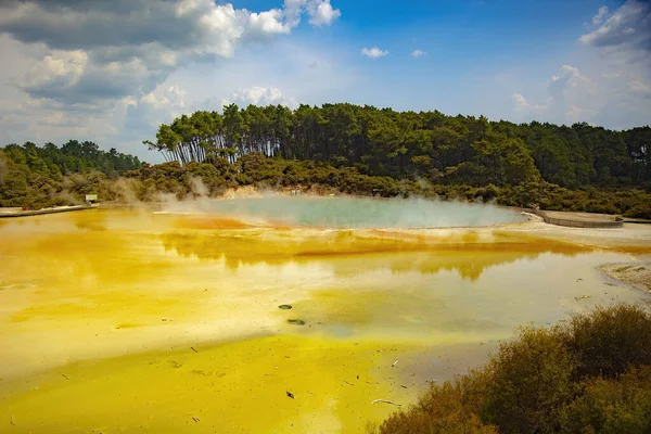 Waiotapu Επίσης Γνωστό Wai Tapu Είναι Μια Ενεργή Γεωθερμική Περιοχή — Φωτογραφία Αρχείου