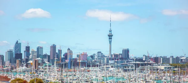View Auckland Skyline City Central Business District Taken Auckland Harbour — Stock Photo, Image