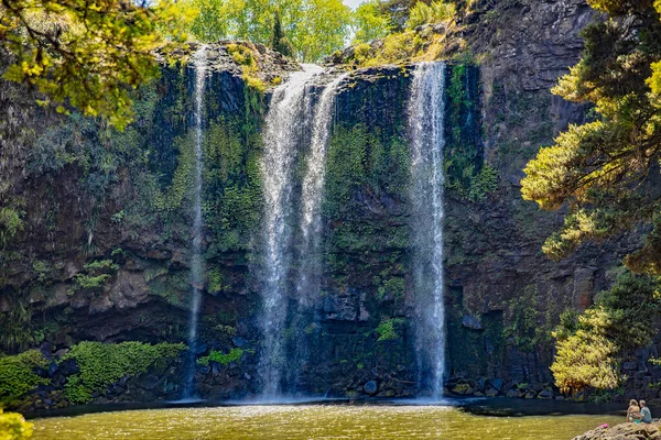 Otuihau Whangarei Falls Pittoresk Meter Högt Vattenfall Kaskad Över Basalt — Stockfoto