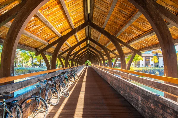 Uitzicht Houten Brug Inn Innsbruck Oostenrijk Oktober 2016 — Stockfoto