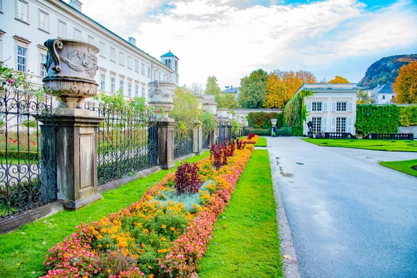 Schloss Mirabell Und Gärten Herbst Salzburg Österreich Oktober 2016 — Stockfoto