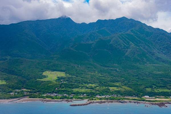 Japonya Nın Kagoshima Bölgesindeki Uçaktan Alınan Yakushima Adasının Hava Görüntüsü — Stok fotoğraf