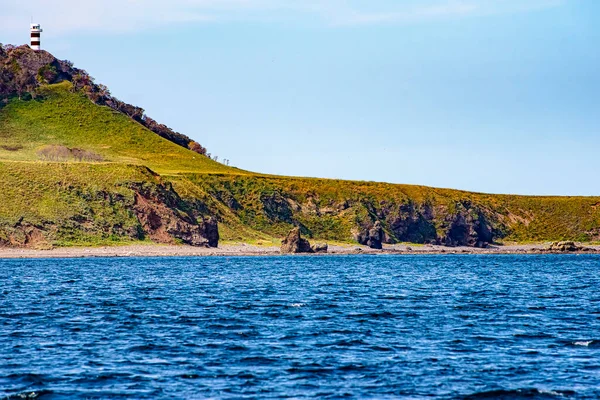 Leuchtturm Rausu Auf Der Klippe Entlang Der Shiretoko Halbinsel Insel — Stockfoto