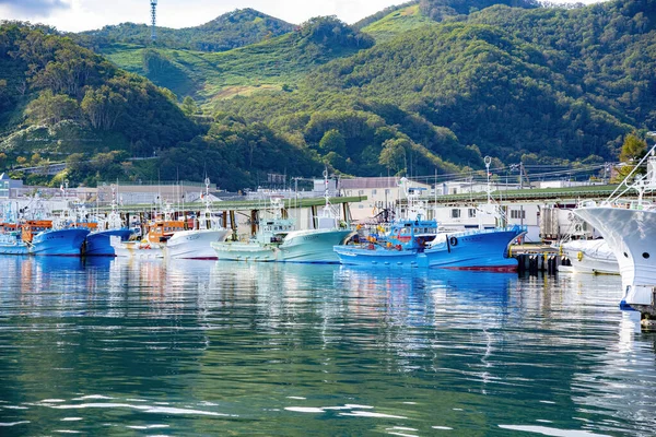 Рибні Човни Риболовецькому Порту Раусу Taken Острові Хоккайдо Японія Вересня — стокове фото