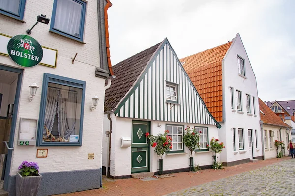 Prachtige Rij Van Oude Huizen Holm Dat Een Oud Vissersdorp — Stockfoto